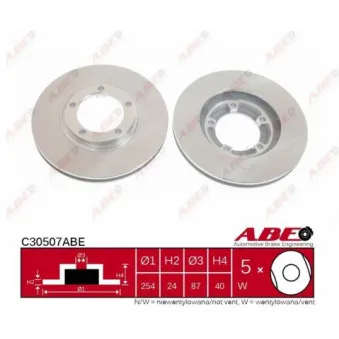 Jeu de 2 disques de frein avant ABE C30507ABE