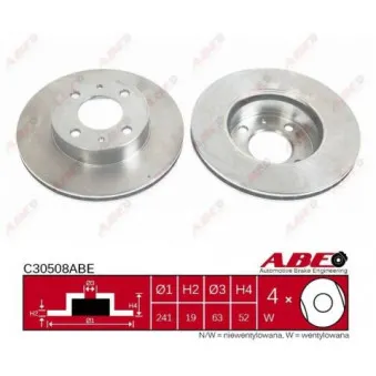 Jeu de 2 disques de frein avant ABE