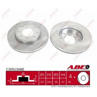 Jeu de 2 disques de frein avant ABE