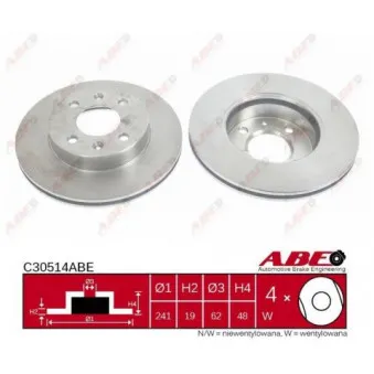 Jeu de 2 disques de frein avant ABE
