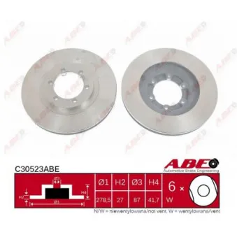 Jeu de 2 disques de frein avant ABE C30523ABE