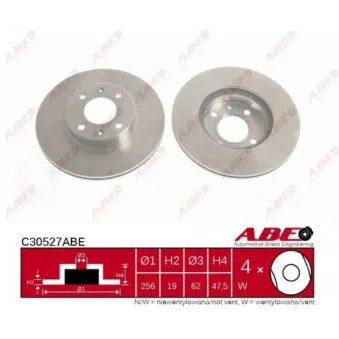 Jeu de 2 disques de frein avant ABE