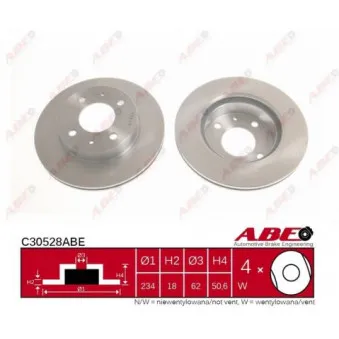 Jeu de 2 disques de frein avant ABE C30528ABE
