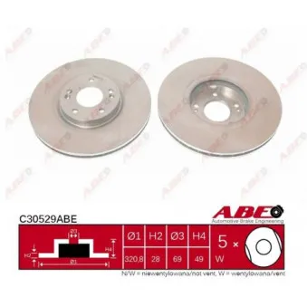 Jeu de 2 disques de frein avant ABE C30529ABE