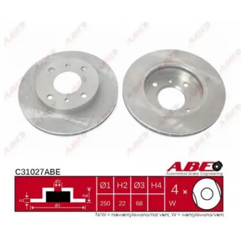 Jeu de 2 disques de frein avant ABE