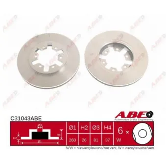 Jeu de 2 disques de frein avant ABE
