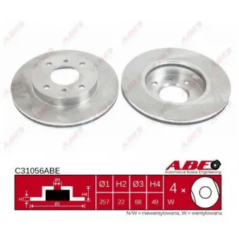 Jeu de 2 disques de frein avant ABE