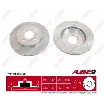 Jeu de 2 disques de frein avant ABE