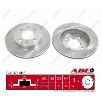 Jeu de 2 disques de frein avant ABE