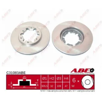 Jeu de 2 disques de frein avant ABE
