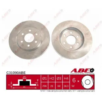 Jeu de 2 disques de frein avant ABE