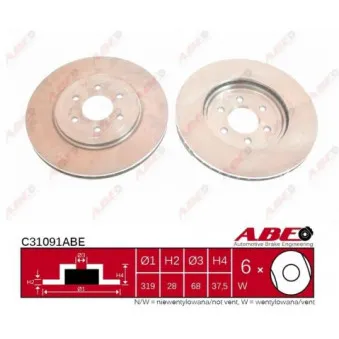 Jeu de 2 disques de frein avant ABE