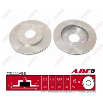 Jeu de 2 disques de frein avant ABE C31111ABE