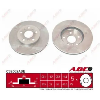 Jeu de 2 disques de frein avant ABE