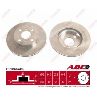 Jeu de 2 disques de frein avant ABE C32066ABE