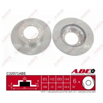 Jeu de 2 disques de frein avant ABE C32071ABE