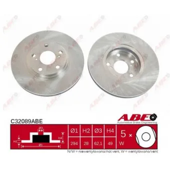 Jeu de 2 disques de frein avant ABE