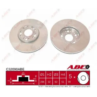 Jeu de 2 disques de frein avant ABE