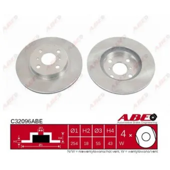 Jeu de 2 disques de frein avant ABE