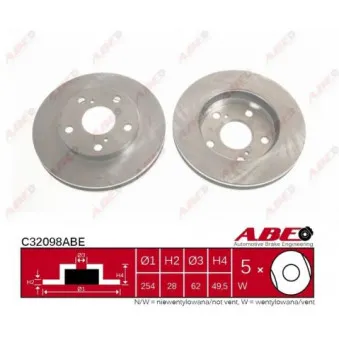 Jeu de 2 disques de frein avant ABE
