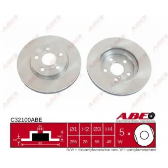 Jeu de 2 disques de frein avant ABE