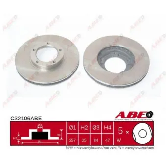 Jeu de 2 disques de frein avant ABE C32106ABE