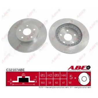 Jeu de 2 disques de frein avant ABE