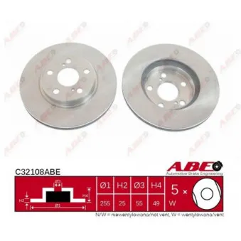 Jeu de 2 disques de frein avant ABE