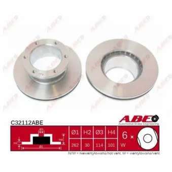 Jeu de 2 disques de frein avant ABE C32112ABE