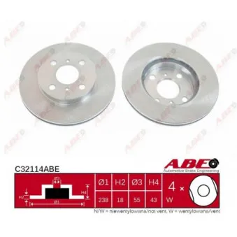 Jeu de 2 disques de frein avant ABE