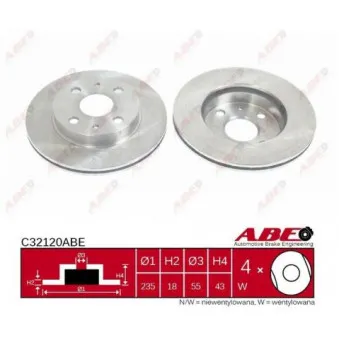 Jeu de 2 disques de frein avant ABE