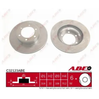 Jeu de 2 disques de frein avant ABE C32123ABE
