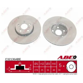 Jeu de 2 disques de frein avant ABE