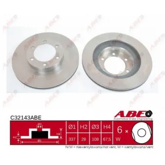 Jeu de 2 disques de frein avant ABE