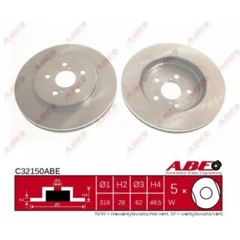 Jeu de 2 disques de frein avant ABE