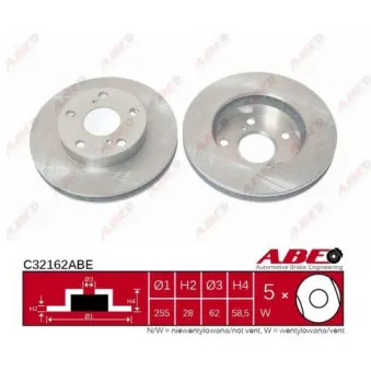 Jeu de 2 disques de frein avant ABE