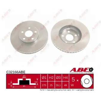 Jeu de 2 disques de frein avant ABE