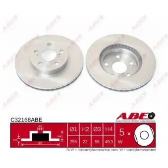 Jeu de 2 disques de frein avant ABE
