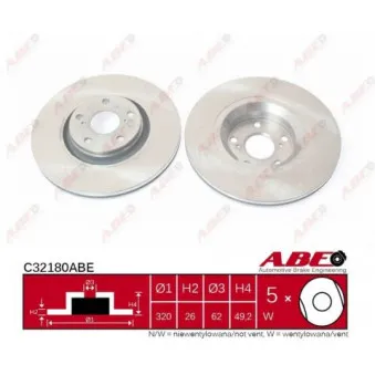Jeu de 2 disques de frein avant ABE