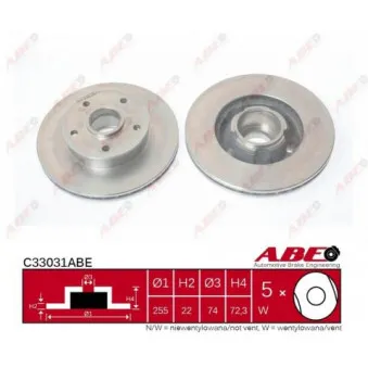 Jeu de 2 disques de frein avant ABE C33031ABE