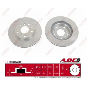 Jeu de 2 disques de frein avant ABE C33040ABE