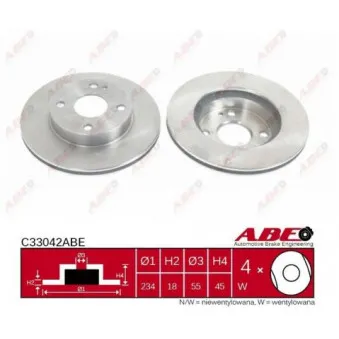 Jeu de 2 disques de frein avant ABE