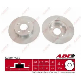 Jeu de 2 disques de frein avant ABE
