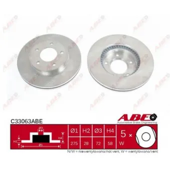 Jeu de 2 disques de frein avant ABE