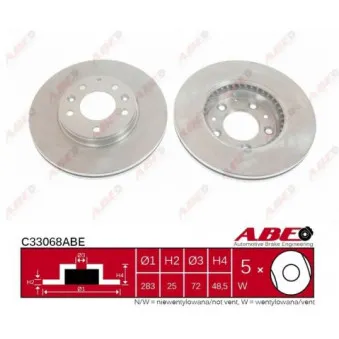 Jeu de 2 disques de frein avant ABE