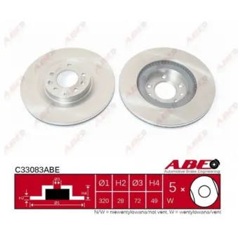 Jeu de 2 disques de frein avant ABE C33083ABE
