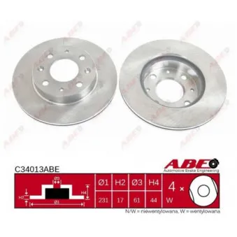 Jeu de 2 disques de frein avant ABE