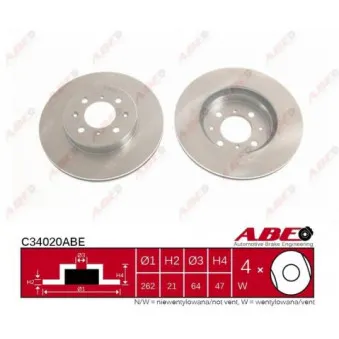 Jeu de 2 disques de frein avant ABE