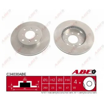 Jeu de 2 disques de frein avant ABE