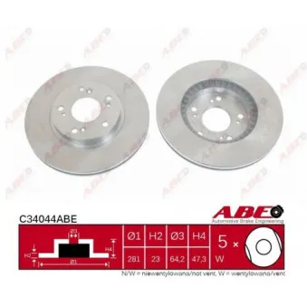 Jeu de 2 disques de frein avant ABE